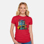 Buenas Tardis Travel Time-Womens-Fitted-Tee-tobefonseca