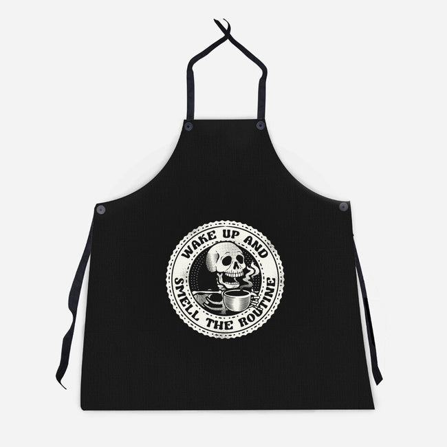 Wake Up And Smell The Routine-Unisex-Kitchen-Apron-tobefonseca