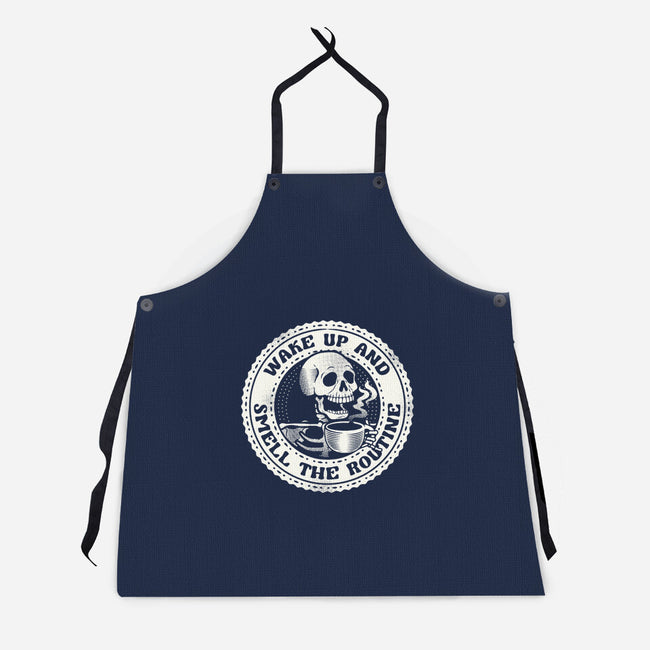 Wake Up And Smell The Routine-Unisex-Kitchen-Apron-tobefonseca