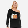 Sleeping Sushi Again-Womens-Off Shoulder-Sweatshirt-tobefonseca