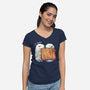 Sleeping Sushi Again-Womens-V-Neck-Tee-tobefonseca