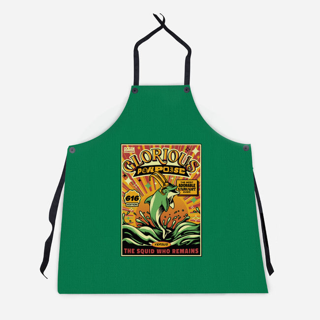 Glorious Porpoise Comics Heroes-Unisex-Kitchen-Apron-tobefonseca