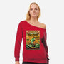 Glorious Porpoise Comics Heroes-Womens-Off Shoulder-Sweatshirt-tobefonseca