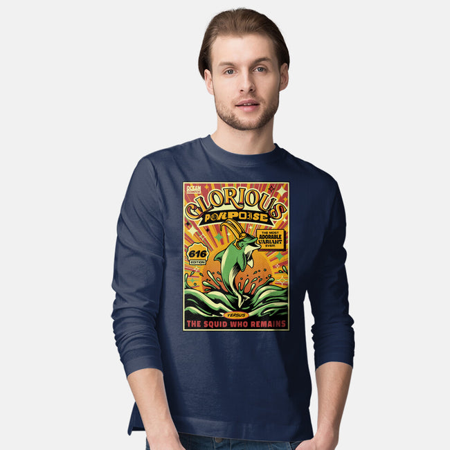 Glorious Porpoise Comics Heroes-Mens-Long Sleeved-Tee-tobefonseca