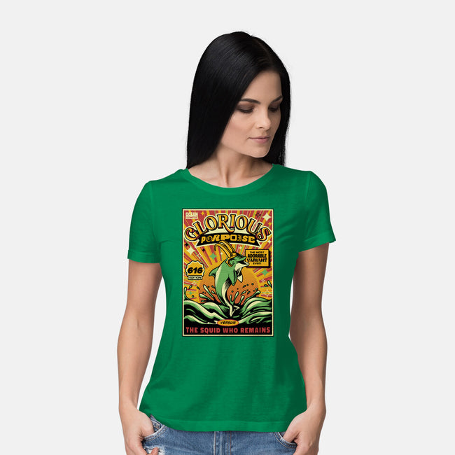 Glorious Porpoise Comics Heroes-Womens-Basic-Tee-tobefonseca