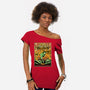 Glorious Porpoise Comics Heroes-Womens-Off Shoulder-Tee-tobefonseca