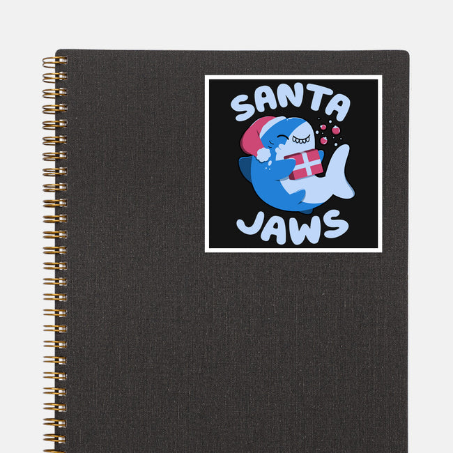 Santa Jaws Xmas Shark-None-Glossy-Sticker-tobefonseca