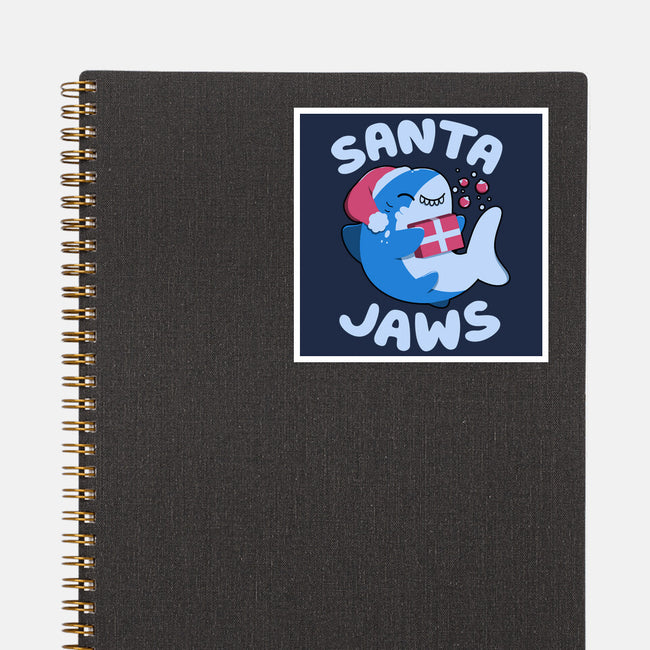 Santa Jaws Xmas Shark-None-Glossy-Sticker-tobefonseca