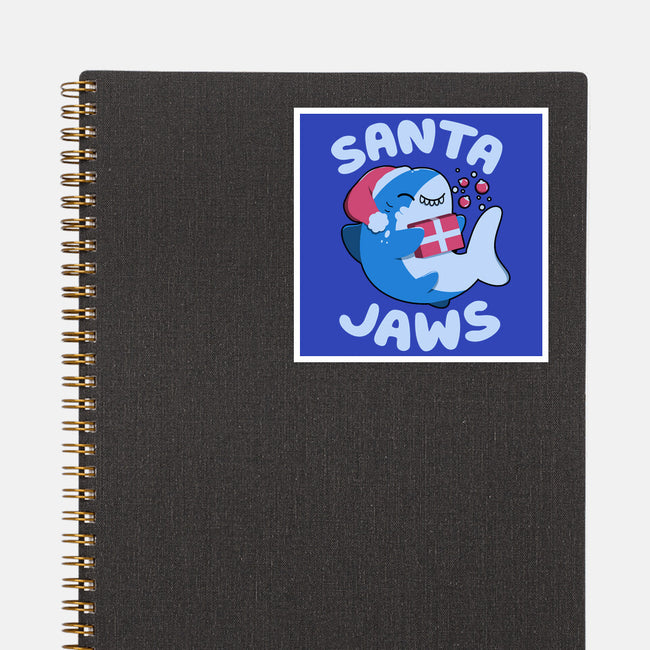 Santa Jaws Xmas Shark-None-Glossy-Sticker-tobefonseca