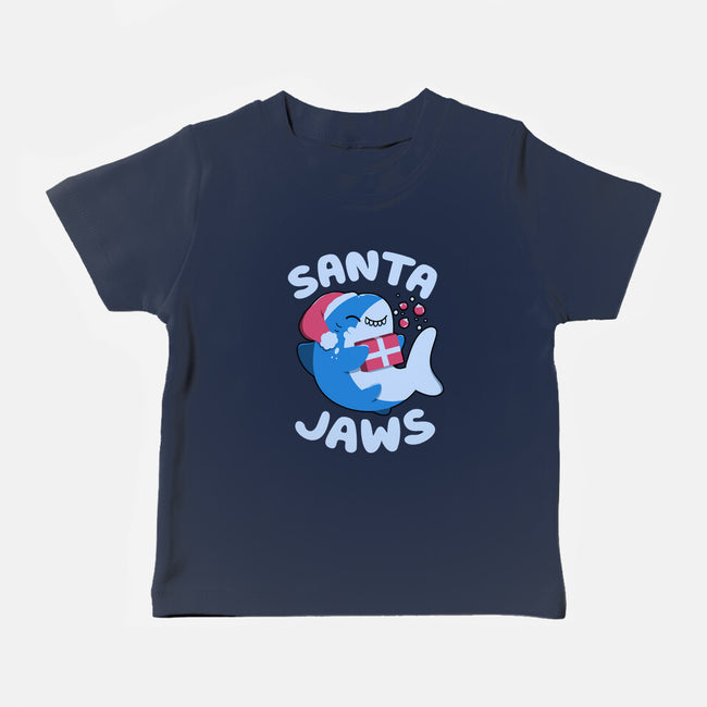 Santa Jaws Xmas Shark-Baby-Basic-Tee-tobefonseca