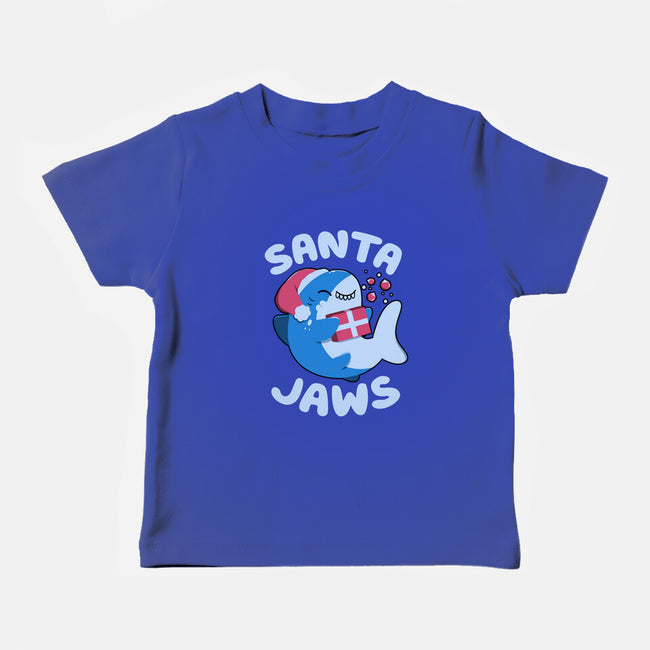 Santa Jaws Xmas Shark-Baby-Basic-Tee-tobefonseca