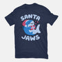 Santa Jaws Xmas Shark-Womens-Basic-Tee-tobefonseca