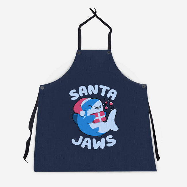 Santa Jaws Xmas Shark-Unisex-Kitchen-Apron-tobefonseca