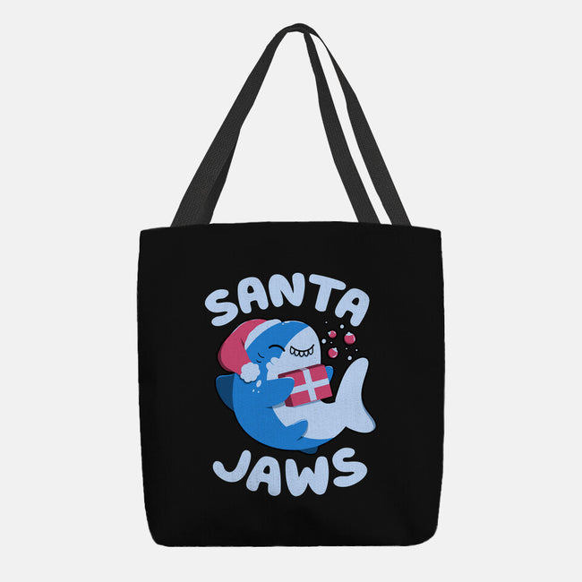 Santa Jaws Xmas Shark-None-Basic Tote-Bag-tobefonseca