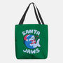 Santa Jaws Xmas Shark-None-Basic Tote-Bag-tobefonseca