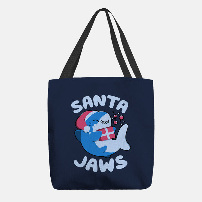 Santa Jaws Xmas Shark-None-Basic Tote-Bag-tobefonseca