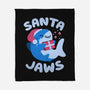 Santa Jaws Xmas Shark-None-Fleece-Blanket-tobefonseca