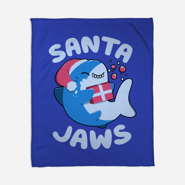 Santa Jaws Xmas Shark-None-Fleece-Blanket-tobefonseca