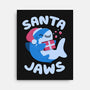 Santa Jaws Xmas Shark-None-Stretched-Canvas-tobefonseca