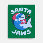 Santa Jaws Xmas Shark-None-Stretched-Canvas-tobefonseca