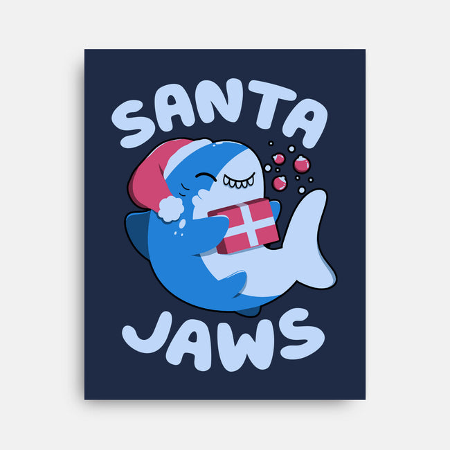 Santa Jaws Xmas Shark-None-Stretched-Canvas-tobefonseca