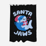 Santa Jaws Xmas Shark-None-Polyester-Shower Curtain-tobefonseca