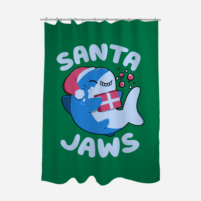 Santa Jaws Xmas Shark-None-Polyester-Shower Curtain-tobefonseca