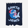 Santa Jaws Xmas Shark-None-Polyester-Shower Curtain-tobefonseca