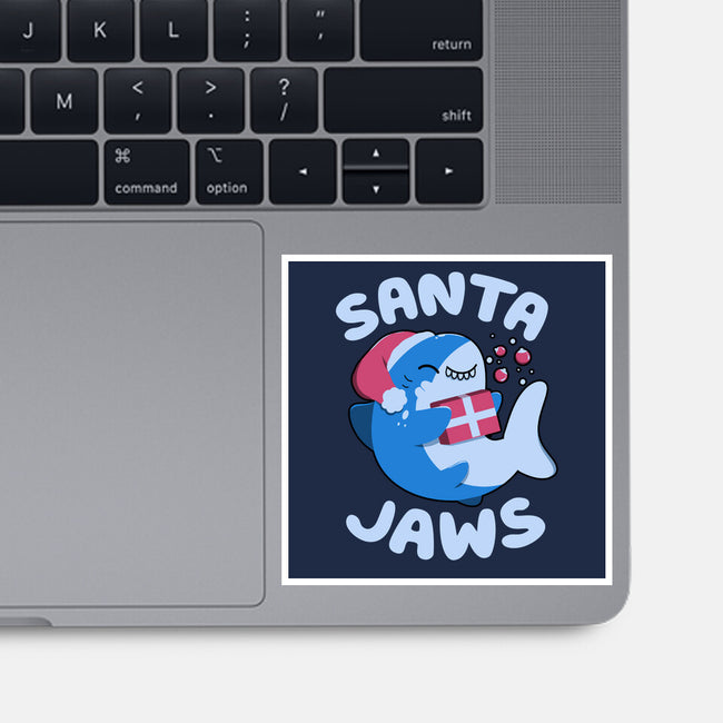 Santa Jaws Xmas Shark-None-Glossy-Sticker-tobefonseca