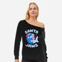 Santa Jaws Xmas Shark-Womens-Off Shoulder-Sweatshirt-tobefonseca