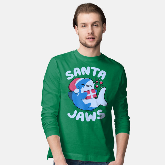 Santa Jaws Xmas Shark-Mens-Long Sleeved-Tee-tobefonseca