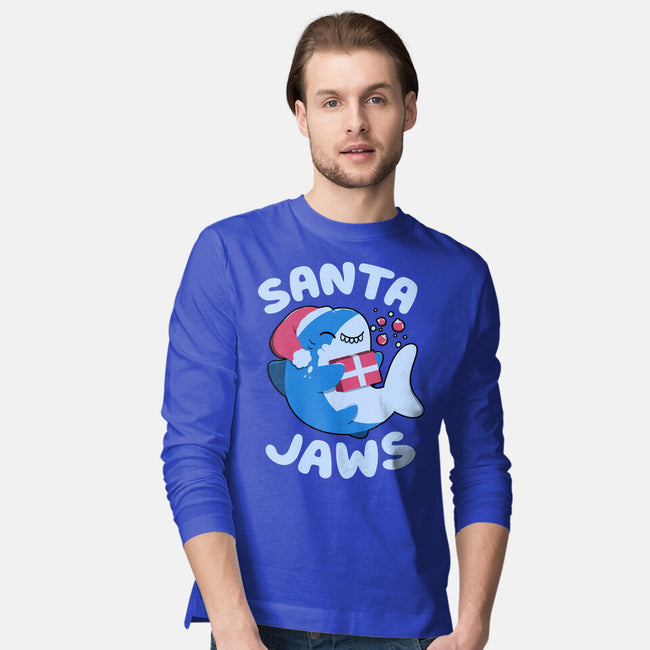 Santa Jaws Xmas Shark-Mens-Long Sleeved-Tee-tobefonseca