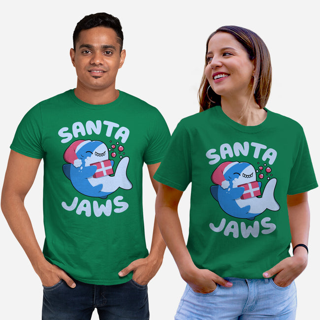 Santa Jaws Xmas Shark-Unisex-Basic-Tee-tobefonseca