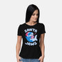 Santa Jaws Xmas Shark-Womens-Basic-Tee-tobefonseca