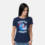 Santa Jaws Xmas Shark-Womens-Basic-Tee-tobefonseca