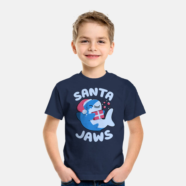 Santa Jaws Xmas Shark-Youth-Basic-Tee-tobefonseca