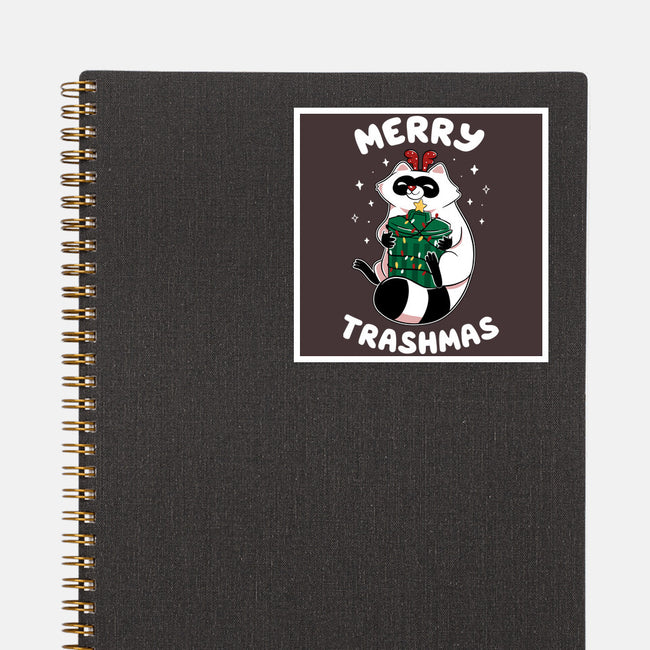 Merry Trashmas Xmas Raccoon-None-Glossy-Sticker-tobefonseca