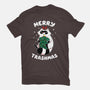 Merry Trashmas Xmas Raccoon-Womens-Basic-Tee-tobefonseca