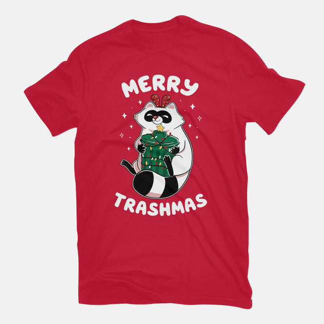 Merry Trashmas Xmas Raccoon-Youth-Basic-Tee-tobefonseca