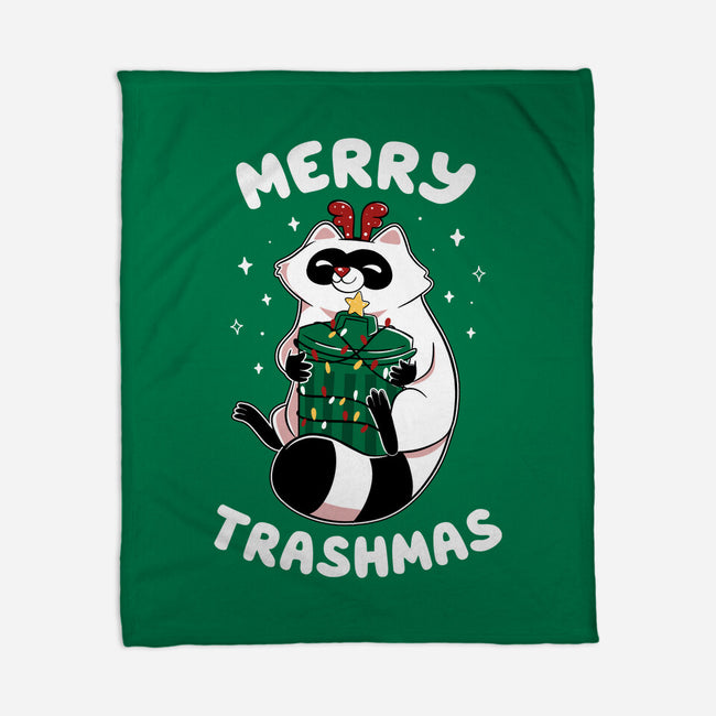 Merry Trashmas Xmas Raccoon-None-Fleece-Blanket-tobefonseca