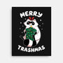 Merry Trashmas Xmas Raccoon-None-Stretched-Canvas-tobefonseca