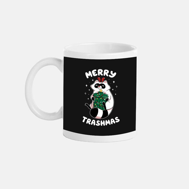 Merry Trashmas Xmas Raccoon-None-Mug-Drinkware-tobefonseca