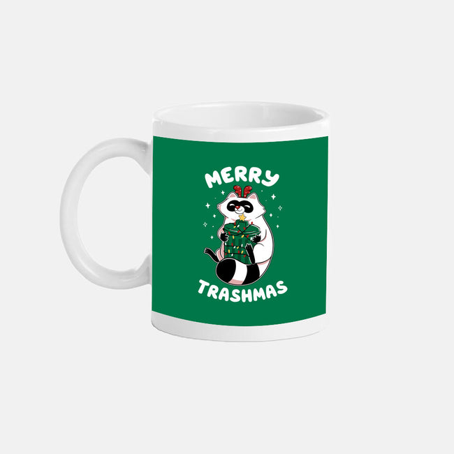 Merry Trashmas Xmas Raccoon-None-Mug-Drinkware-tobefonseca