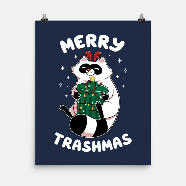 Merry Trashmas Xmas Raccoon-None-Matte-Poster-tobefonseca