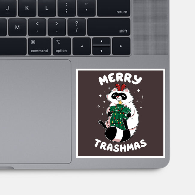 Merry Trashmas Xmas Raccoon-None-Glossy-Sticker-tobefonseca