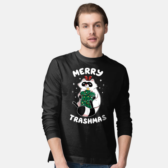 Merry Trashmas Xmas Raccoon-Mens-Long Sleeved-Tee-tobefonseca