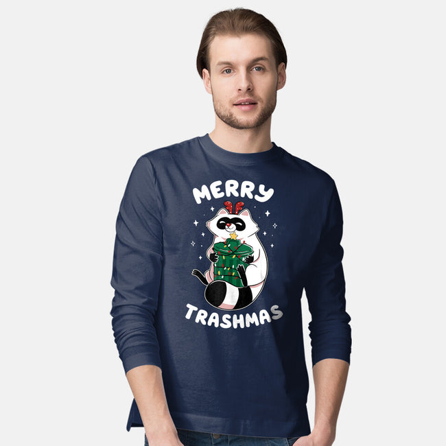 Merry Trashmas Xmas Raccoon-Mens-Long Sleeved-Tee-tobefonseca