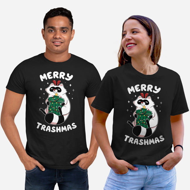 Merry Trashmas Xmas Raccoon-Unisex-Basic-Tee-tobefonseca