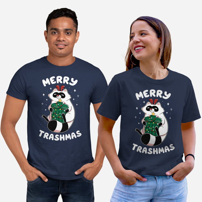 Merry Trashmas Xmas Raccoon-Unisex-Basic-Tee-tobefonseca