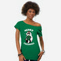 Merry Trashmas Xmas Raccoon-Womens-Off Shoulder-Tee-tobefonseca